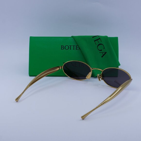 Bottega Veneta BV1386S 001 Oval Sunglasses - Gold/Grey - Picture 12 of 12